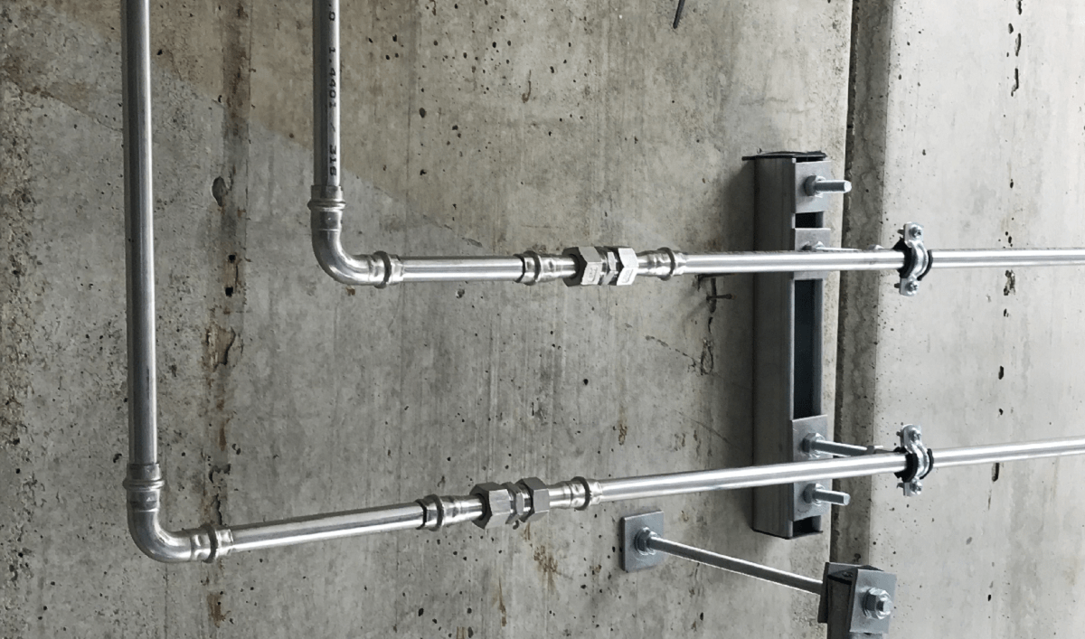 Stainless steel pipework with >B< Press fittings